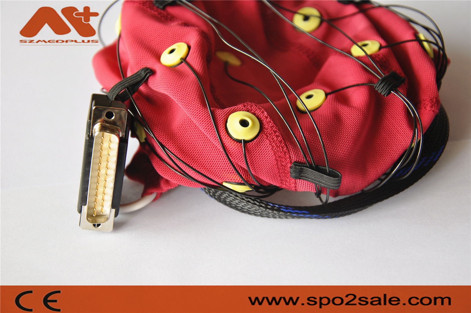 Neurofeedback EEG Cable Red Integrated 20 Leads EEG Cap For EEG Machine