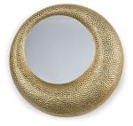 Custom Gold Hammered Scalloped Round Mirror For Hotel Villa Rooms