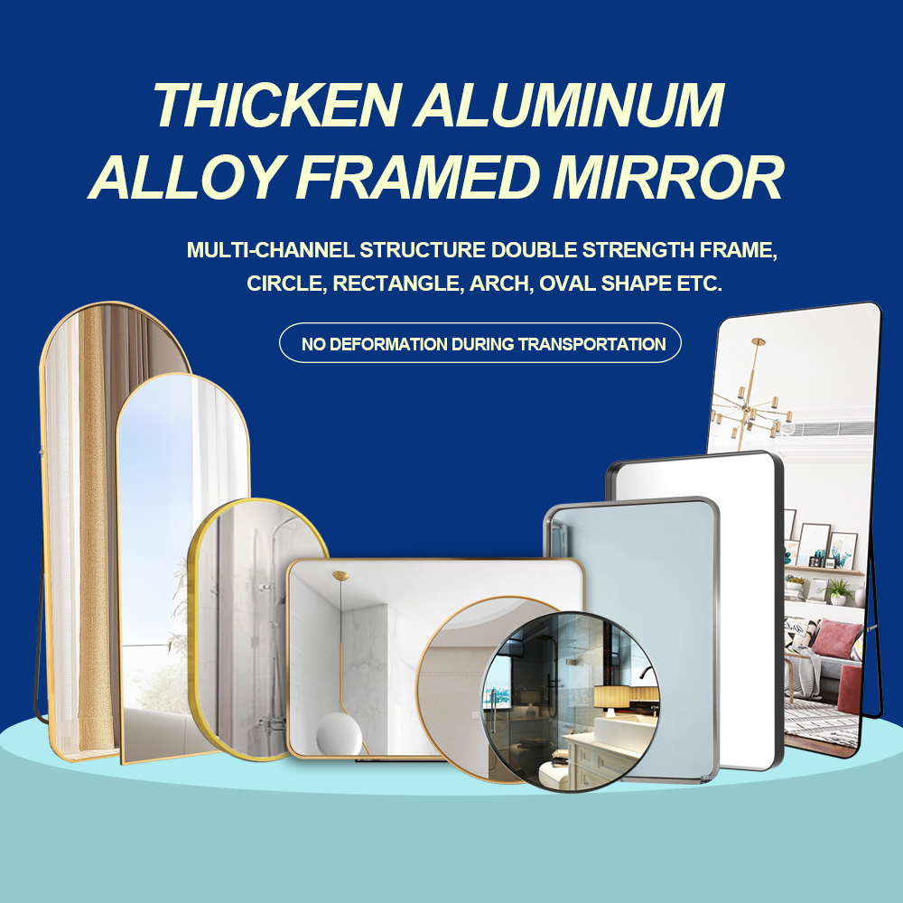 Customized Size Black Frame Full Length Hanging Wall Mirror for Home and Dressing Room