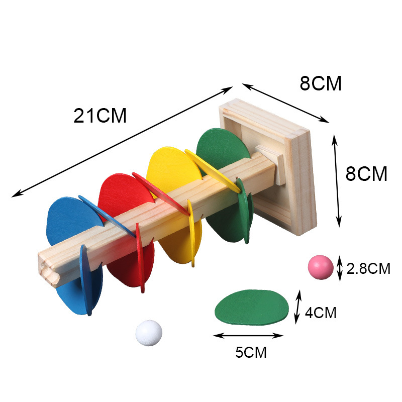 Montessori Baby Wooden Petal Tree Building Blocks Toy Children's Rainbow Ball Ball Run Track Educational Toy for Kids Gi