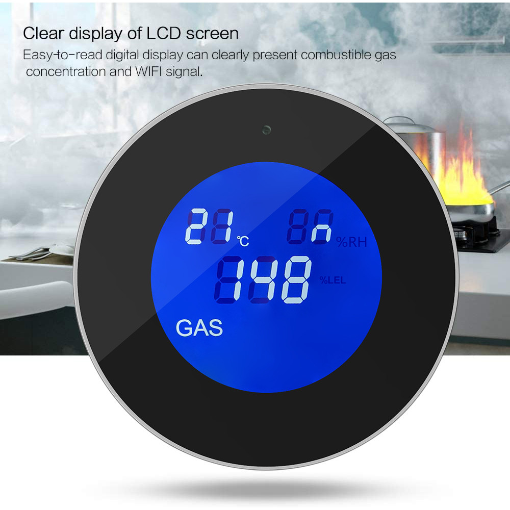 Glomarket Tuya Wifi Alarm System Led Digital Alarm Leak Detector Gas Sensor Gas Leak Detector