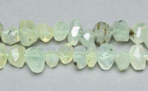 Wholesale Prehnite Center Drilled Faceted Nuggets Gemstone Bead Supplies from china suppliers