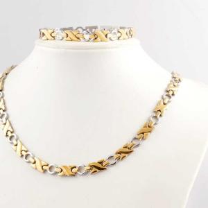Wholesale US Europe Fashion 316L Stainless Steel Bracelet With Matched Necklace Jewelry Set CQS4 from china suppliers