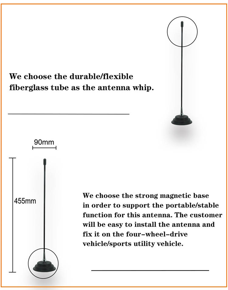 Low SWR High Power 0-1dBi VHF Marine Antenna 27Mhz Cb Antenna