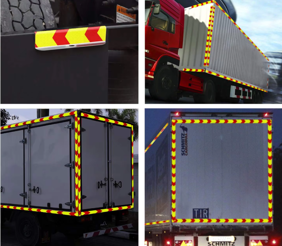 Arrow-shaped Red/Blue/Yellow Prismatic Self Adhesive Tearable PP Reflective Tape for Automotive Marking