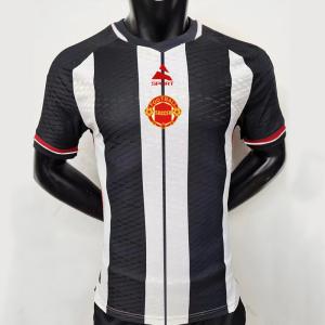 Wholesale Black Red Stripe Football Soccer Jersey Thailand Quality 100% Polyester For Men from china suppliers