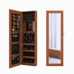 MDF Jewelry Cabinet With Mirror EU standard NC painting walunt Color