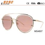 Hot Sale Mirrored pink Metal Sunglasses , UV 400 protection lens,suitable for