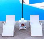 Waterproof Beach Lounger Bed Outdoor Rattan Lounge with Two Different Weaving