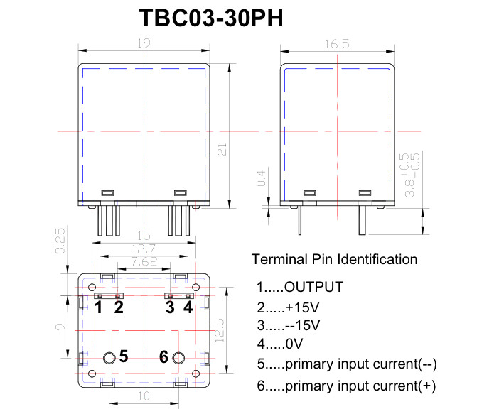 Closed Loop Ac Current Transducer , Hall Dc Current Sensor PCB Mounting