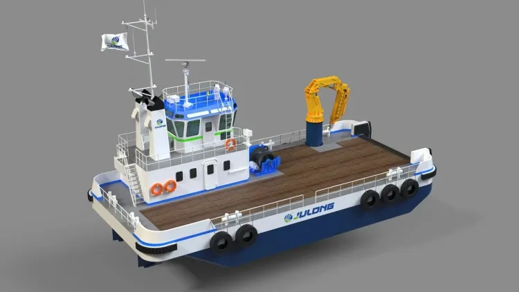 Hydraulic Multi Cat Work Boat for Dredger Working Speed 8-10 knots 2 Pieces Propeller