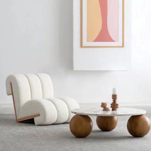 Wholesale Fabric Leisure Chair White Teddy Plush Curved Leisure Chair Living Room Sofa Chair from china suppliers