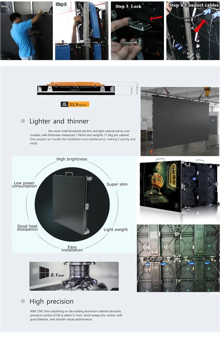 P4 Clear Images Advertising Led Screens Hanging Led Video Lightweight 1/8 scan