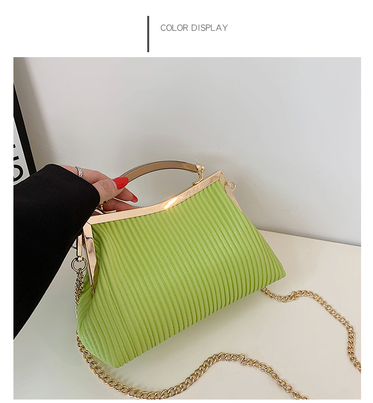 2023 Women's Shoulder Bag Simple Clip Handbag with Chain Strap and PU Leather Material