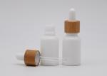 White Glass Porcelain Aromatherapy Bottles 30ml With Bamboo White Dropper