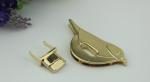 Ladies handbags metal bird pattern high quality light gold turn twist locks