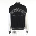 Women 'S Loose Drop Shoulder Baseball Jacket 90% Cotton 10% Polyester Garment