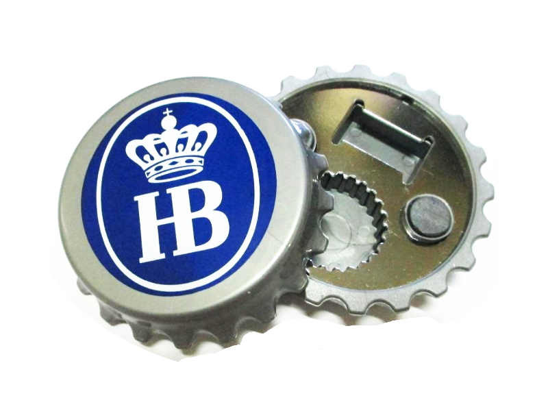 Custom Beer Promotion Gift Plastic Bottle Cap Shape Fridge Magnet Beer Bottle Opener with Printed Logo, Different Colors