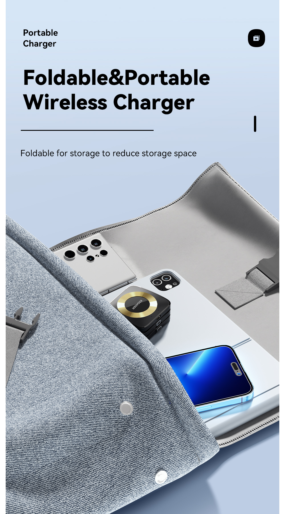 ESSAGER Waves 3 in 1 Wilress Charger 15W Best Fast Charging Wireless Phone Charger