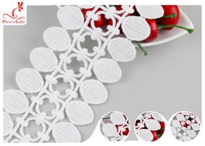 Wholesale Polyester Embroidered Guipure Water Soluble Lace / Pom Pom Lace Edging from china suppliers