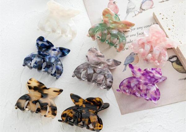 Acetic acid kids girls plate butterfly animal accessories grip hair clip with