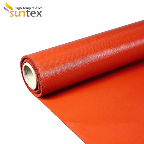 17 Oz Red Silicone Coated Fiberglass Cloth For Welding Protection And Fire