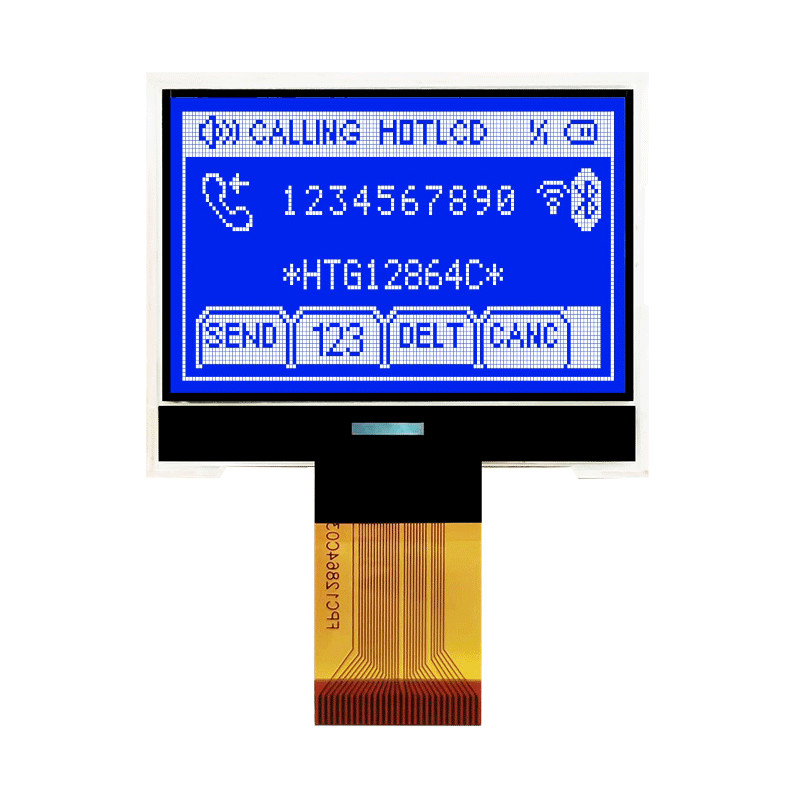 128X64 Graphic COG LCD Display FSTN Display With White Side Backlight HTG12864C