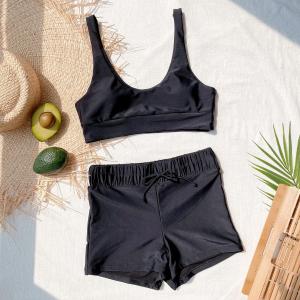 Wholesale Kawalala Women Swimwear Black Padded Triangle Bikini from china suppliers