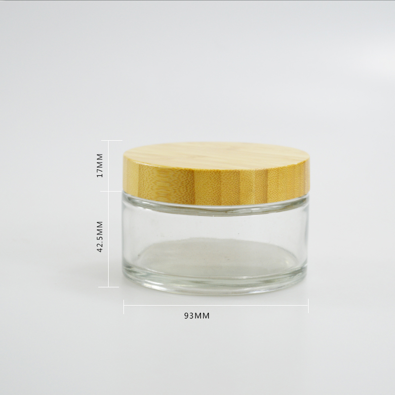 200g Glass Cream Jar With Bamboo Lid for Product Body Butter in any color you want