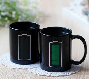 Wholesale Innovate Promotional Ceramic Travel Coffee Mug Black Battery Souvenir from china suppliers