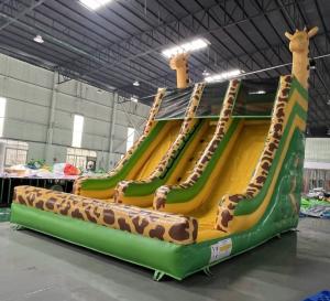 Wholesale Plato Commercial Giraffe Double Inflatable Water Slides Cartoon Theme from china suppliers