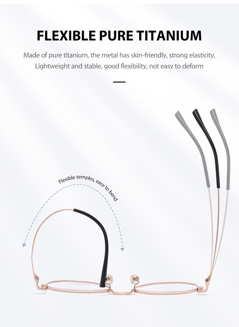 Geometric Titanium Frame Glasses Custom Logo Brand For Women