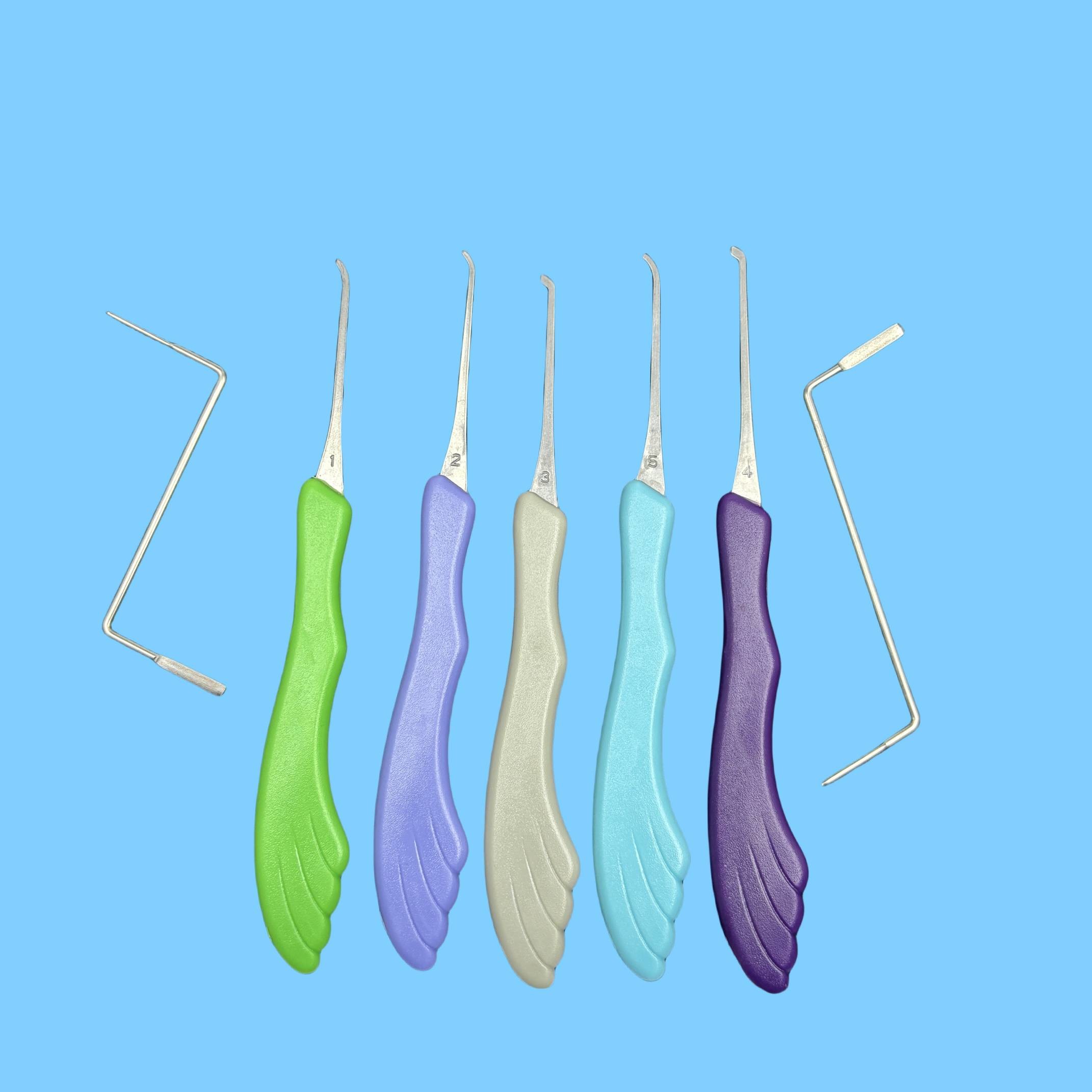 Mix Color Practice Padlock Set 5pcs Lock Pick Set With Transparent Lock