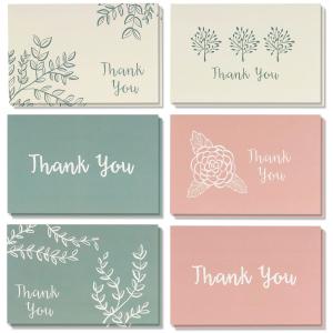 Wholesale 6 Kinds Floral Designs Thanks Greeting Card Various Inner Paper Available from china suppliers