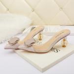 6111-5 European And American Sexy Pointed Toe Square Buckle High Heels, One Word
