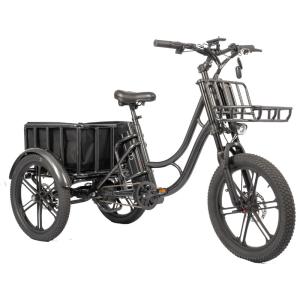 Wholesale 28km/h Speed Rear Hub Motor Fat Tire Family Cargo Bike for Food Delivery Tricycle E-bike from china suppliers