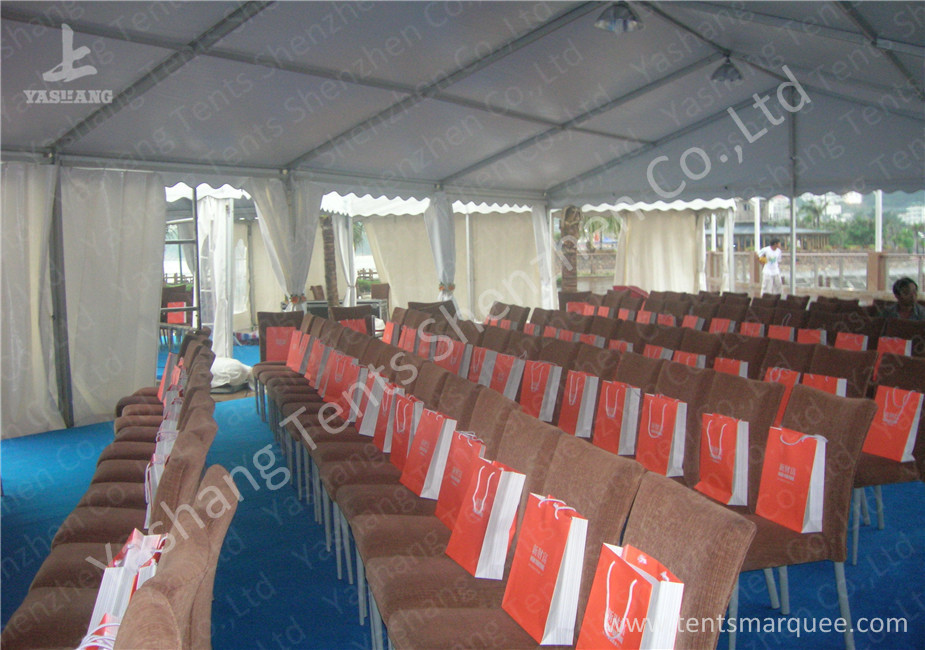Blue Carpet Hard Extruded Aluminum Frame Custom Event TentsUV Resistant Fabric Cover