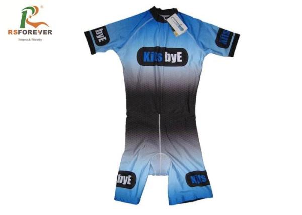 Sportswear Printed Cycling Bib Shorts , Short Sleeves Compression Bib Cycling