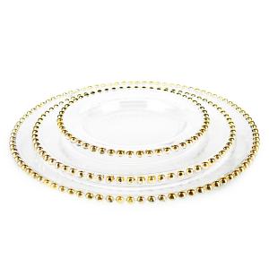 Wholesale Smooth Surface 34cm Gold Rim Charger Plates OEM Dinnerware Home Sue from china suppliers