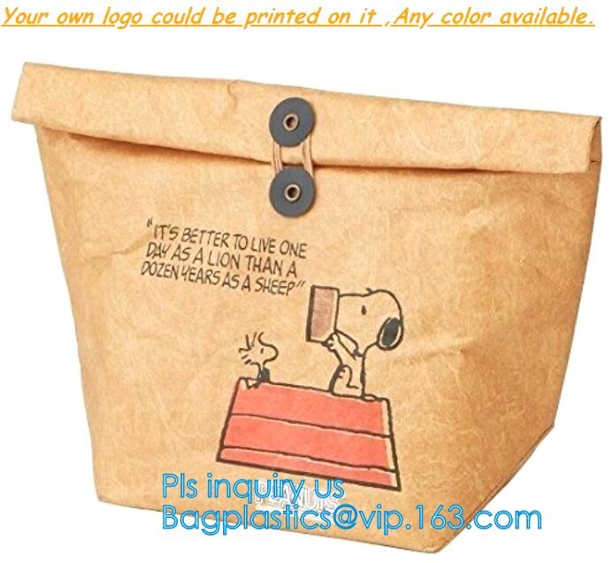 Cheap Lightweight Cheap Brown Custom Made Print Logo Water-proof Tyvek Paper Tote Shopping Bageco reusable promotion gif