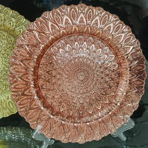Wholesale Golden Color Dessert Glass Charger Plates , Decorative Charger Plates For Wedding from china suppliers