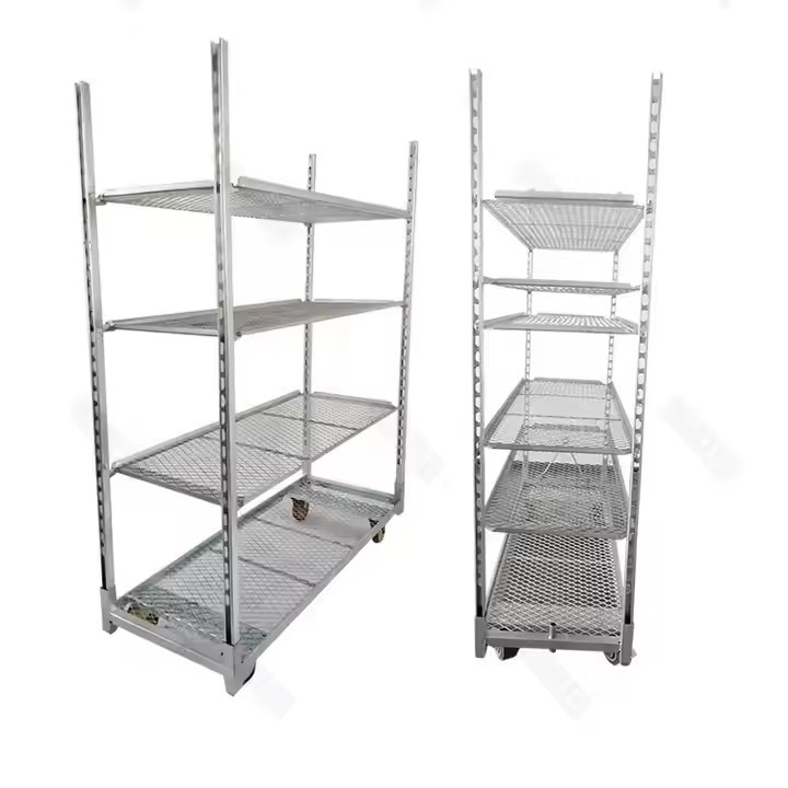 Hot Galvanizing Lift Cart Danish Trolly To Transport Flower Products