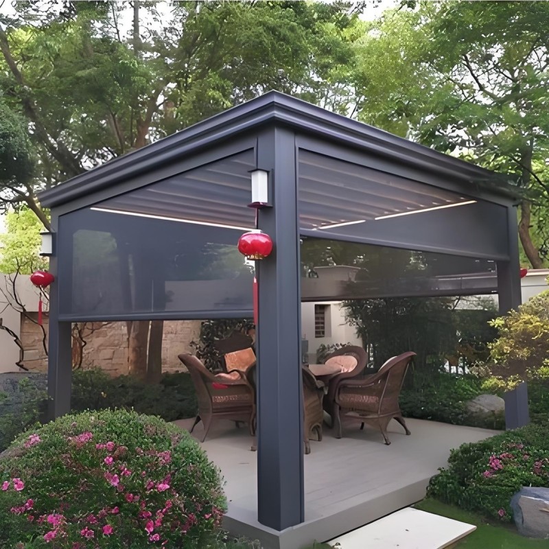 Electric Smart Aluminum Louvered Pergola with Safe Stable and Durable Material