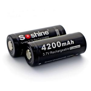 Wholesale high capacity Soshine 3.7V rechargeable Lithium battery 26650 Protected Battery: 4200mAh from china suppliers