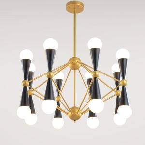 Wholesale Creative Bean Shape Dual Heads Erected Pipe Caracas 16-Light black chandelier(WH-MI-94) from china suppliers