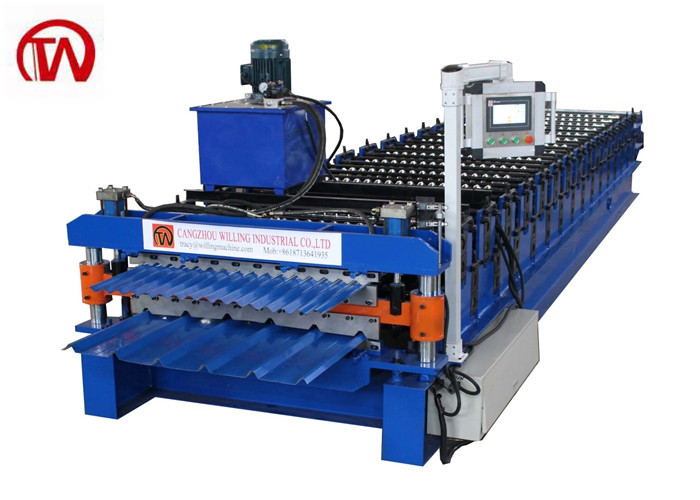 Customized Color Coated Ce PLC Steel Tile Roll Forming Machine