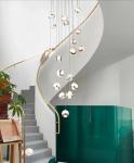 Villa Hotel Loft Staircase Hanging Light Fixture Design Modern Acrylic