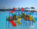 Kids Security Playground Water Slide Anti UV Outdoor Pool Slide With Buckets