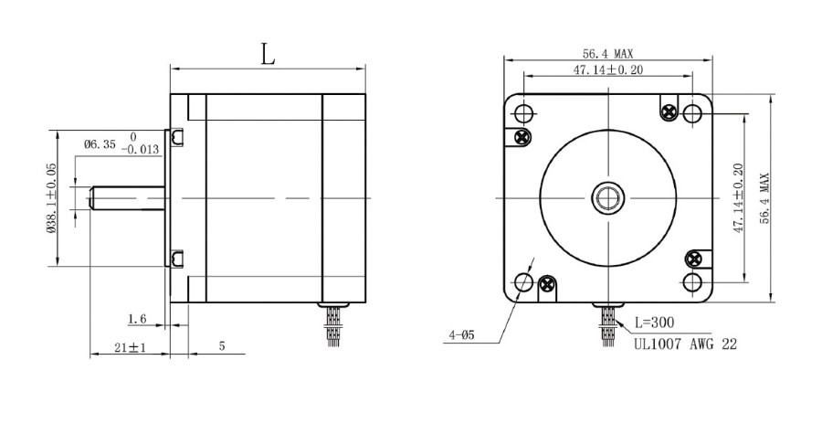 0.9 Step Angle Hybrid Stepper Motor 4 Leads 6 Wire 12V 4.2A Nema 23 57mm