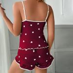 Spring Summer Sexy Bodysuit Lingerie Satin Ice Silk Strapped Printed Split